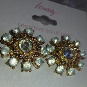 Pale Blue and Gold Studs